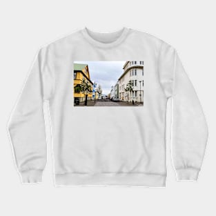 Iceland Reykjavik Street Scene Crewneck Sweatshirt